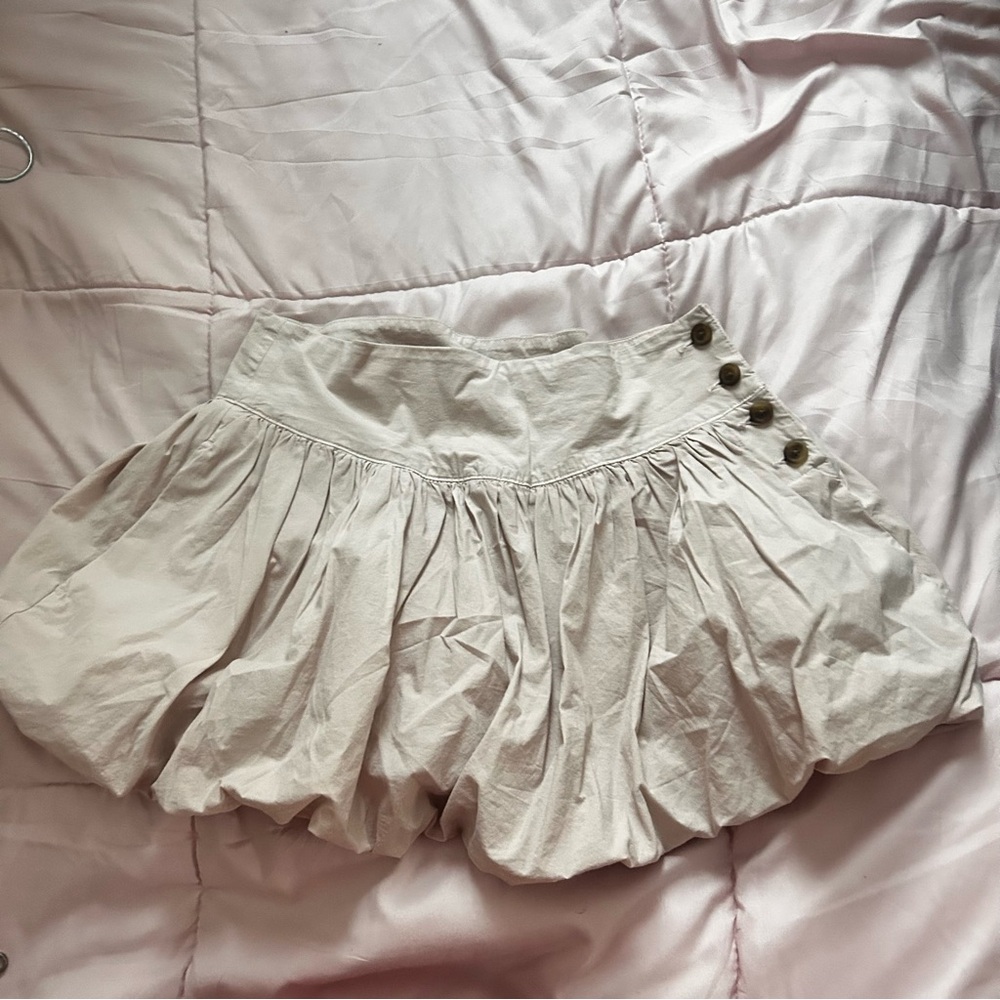 American Eagle Outfitters Cream Skirt with Button Detail